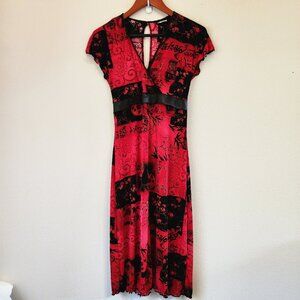 Vtg Y2K M Collectio Fairy Grunge Whimsigoth Asian Insp Midi Dress Women L USA